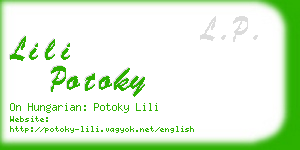 lili potoky business card